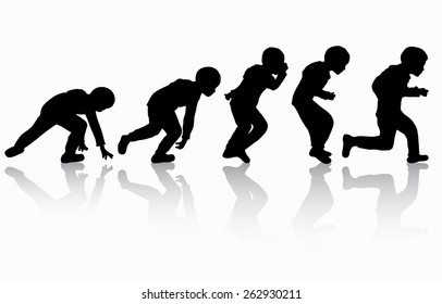 little boy running outdoors