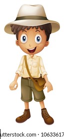 Little boy in safari outfit illustration