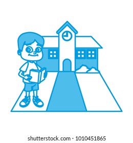 Little boy at school cartoon
