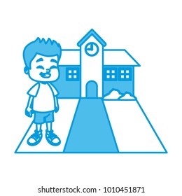 Little boy at school cartoon