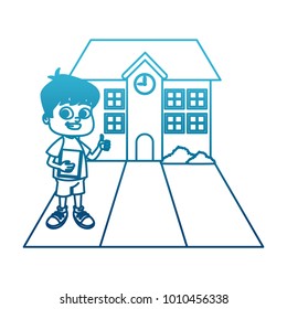Little boy at school cartoon