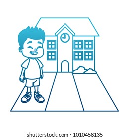 Little boy at school cartoon
