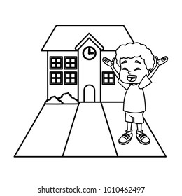 Little boy at school cartoon
