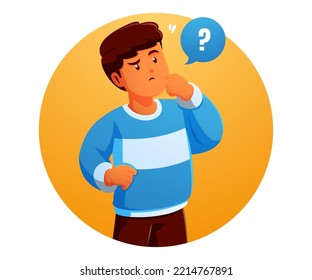 un niño pequeño pensando seriamente