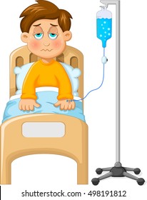 little boy sick in the hospital