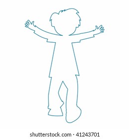 little boy silhouette, vector art illustration