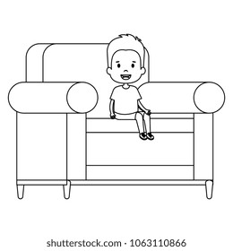 little boy sitting in sofa character