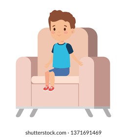 little boy sitting in sofa character