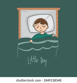 Little Boy sleep illustration sleep well little child