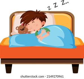 Little Boy Sleeping Isolated Illustration Stock Vector (Royalty Free ...