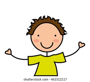 little boy smile icon graphic isolated vector