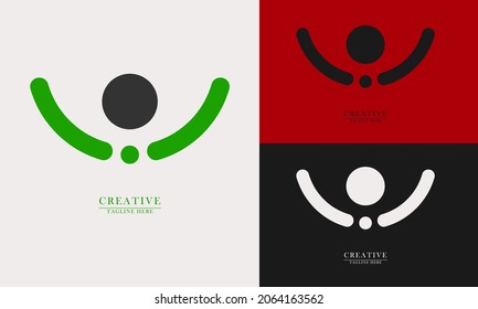 little boy smiling element icon logo. black and white color options. suitable for caring for children. flat design abstract concept vector.