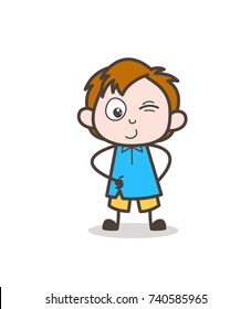 Little Boy Smiling Face - Cute Cartoon Kid Vector
