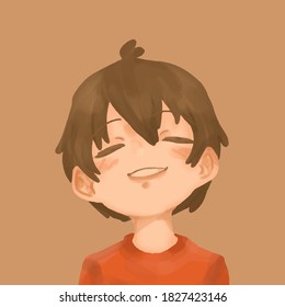 
little boy smiling and squinting