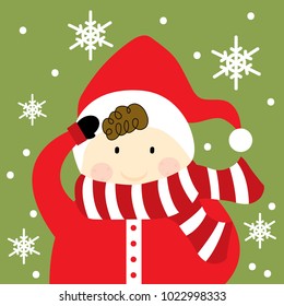 little boy and snowflake