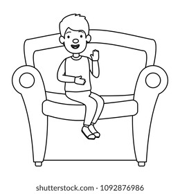 little boy son in the sofa character