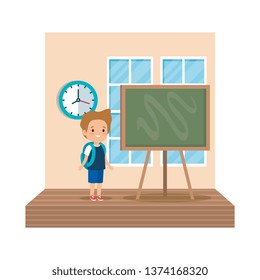 little boy student in the classroom