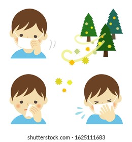 little boy suffering from pollen allergy
