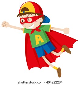 Little Boy Superhero Costume Illustration Stock Vector (Royalty Free ...