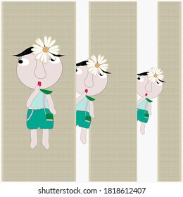 little boy surprise somthing vector
