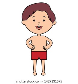 little boy with swimsuit character