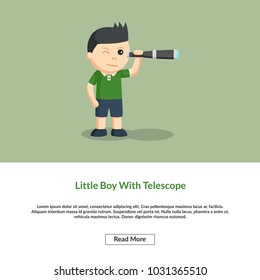 Little Boy With Telescope Information