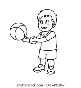 Little Boy Throws Ball Out His Stock Vector (Royalty Free) 1467431867 ...