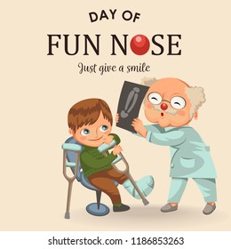 Little boy at traumatologist appointment poster