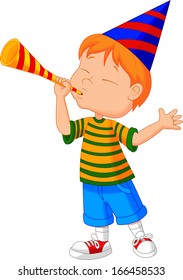 Little boy with trumpet 