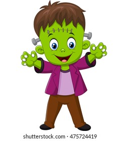 Little boy use a halloween costume 