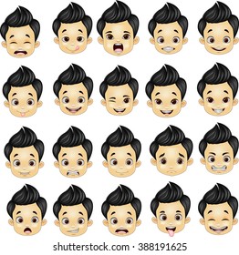 Little boy various face expressions