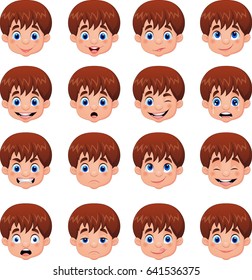 Little boy various face expressions
