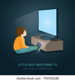 Little boy watching TV.