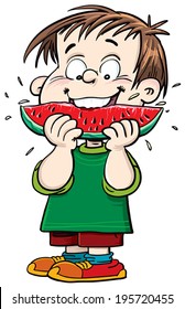 Little boy with watermelon