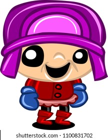 Little Boy wearing Winter Clothes. Vector