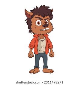 little boy in werewolf halloween costume character