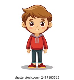 a little boy , white background
