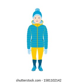 Little boy in winter clothes