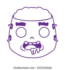 little boy with zombie costume character vector illustration design