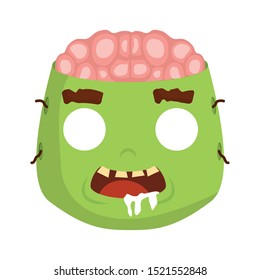 little boy with zombie costume character vector illustration design