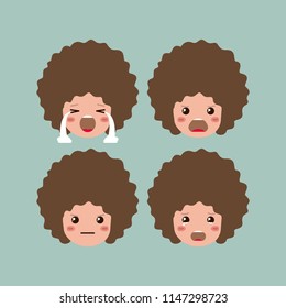little boys emoticon set kawaii characters