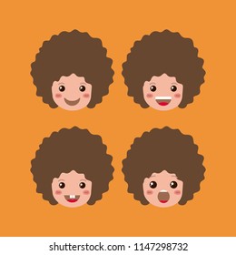 little boys emoticon set kawaii characters