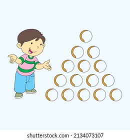 Little boys play football vector illustration.