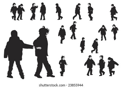 little boys playing, elements for designer