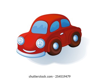Little bright colorful toy car waiting child for it to play