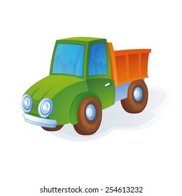Little bright colorful toy car waiting child for it to play