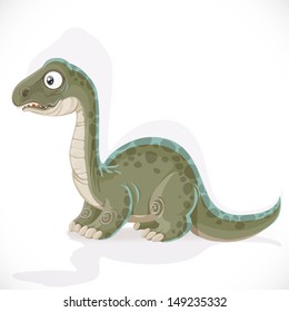 Little Brontosaurus isolated on white background