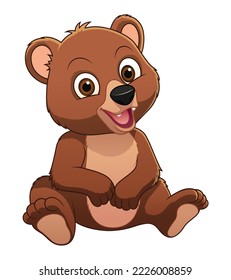 Little Brown Bear Cartoon Animal Illustration