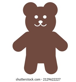 Little brown bear cartoon vector.