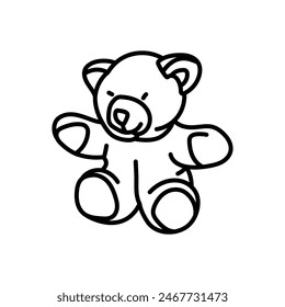Little Brown Bear Isolated Icon, Vector Illustration